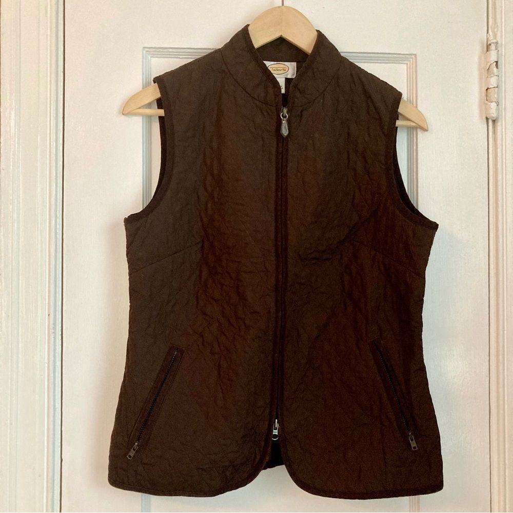 Talbots Quilted Zip-Up Vest Chocolate Brown Women’s Small